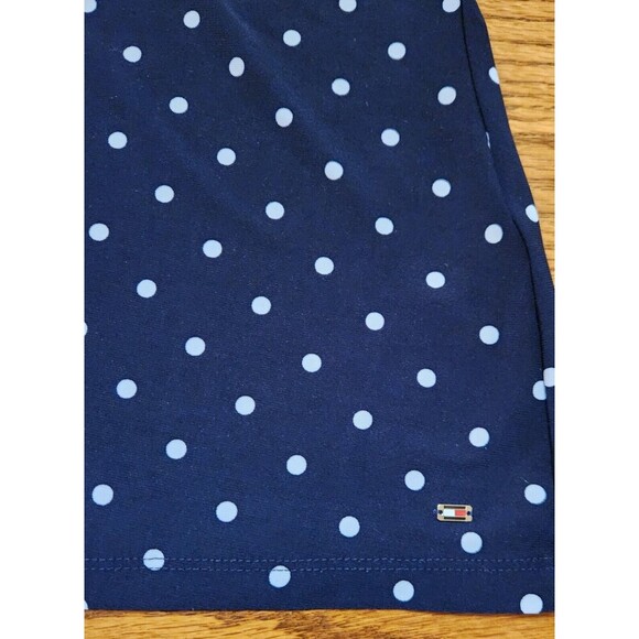 Tommy Hilfiger Navy Blue White Polka Dot Button Down Top Tank Blouse Sz M - Picture 2 of 8